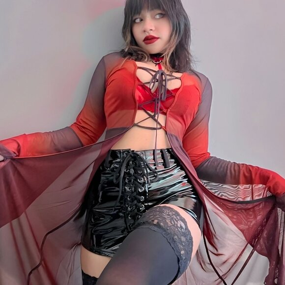 🆕️FIRM (LAST ONE) Killstar Everlasting Cold Sheer Ombre Bell Sleeve Cape L - Picture 10 of 12